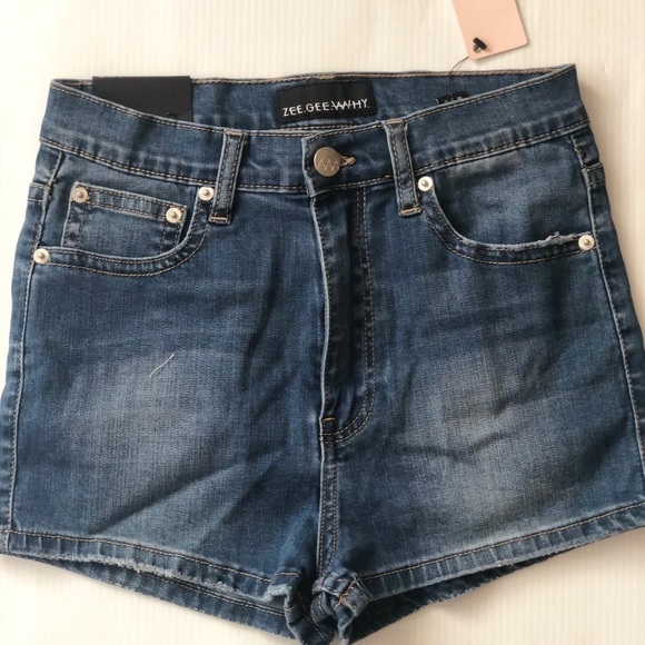 Nasty gal ZeeGeewhy Denim Blue Jeans shorts  27 - Picture 3 of 8